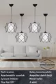 4 Pièces Suspension avec Verre Mica Blanc pour Salon, Cuisine, Salle de Bain, Chambre, Chambre d'Enfant, Hall, Couloir