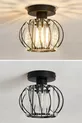Plafonnier Lustre Bella Luce Modèle Noir en Métal avec Cristaux pour Salon, Cuisine, Chambre et Séjour