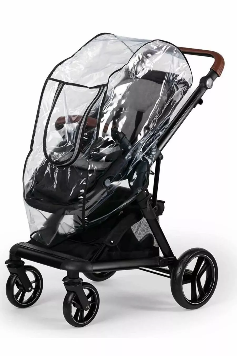 Imperméable de poussette ultra-luxueuse avec fermeture éclair (CONVIENT À TOUTES LES POUSSETTES) Noir