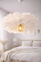 Lumi Bloom Abat-jour de fleurs fait main en papier crêpon italien blanc, éclairage pour salon et chambre