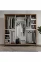 Ensemble de chambre à coucher complet en MDF Sport avec 6 portes, pin atlantic-blanc (avec sommier)