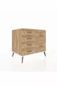 Commode Kronos 6 tiroirs Pin-Pierre d'ardoise/Pin