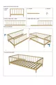 Lit pour enfant rond à lattes en bois massif naturel sur pieds, dimensions cm X cm