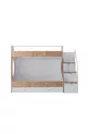 Lit superposé Ranza, noix Vita Bohem avec tiroirs + 2 matelas Comfort