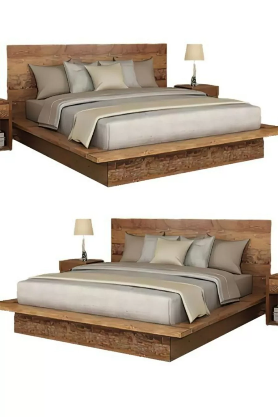 Lit en bois marron