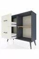 Commode Arges à une étagère, 2 tiroirs, Anthracite-Sapin/Mer de pierre