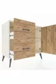 Commode Hyperion à une étagère, 2 tiroirs et 1 porte, Pierre de Lune-Pin