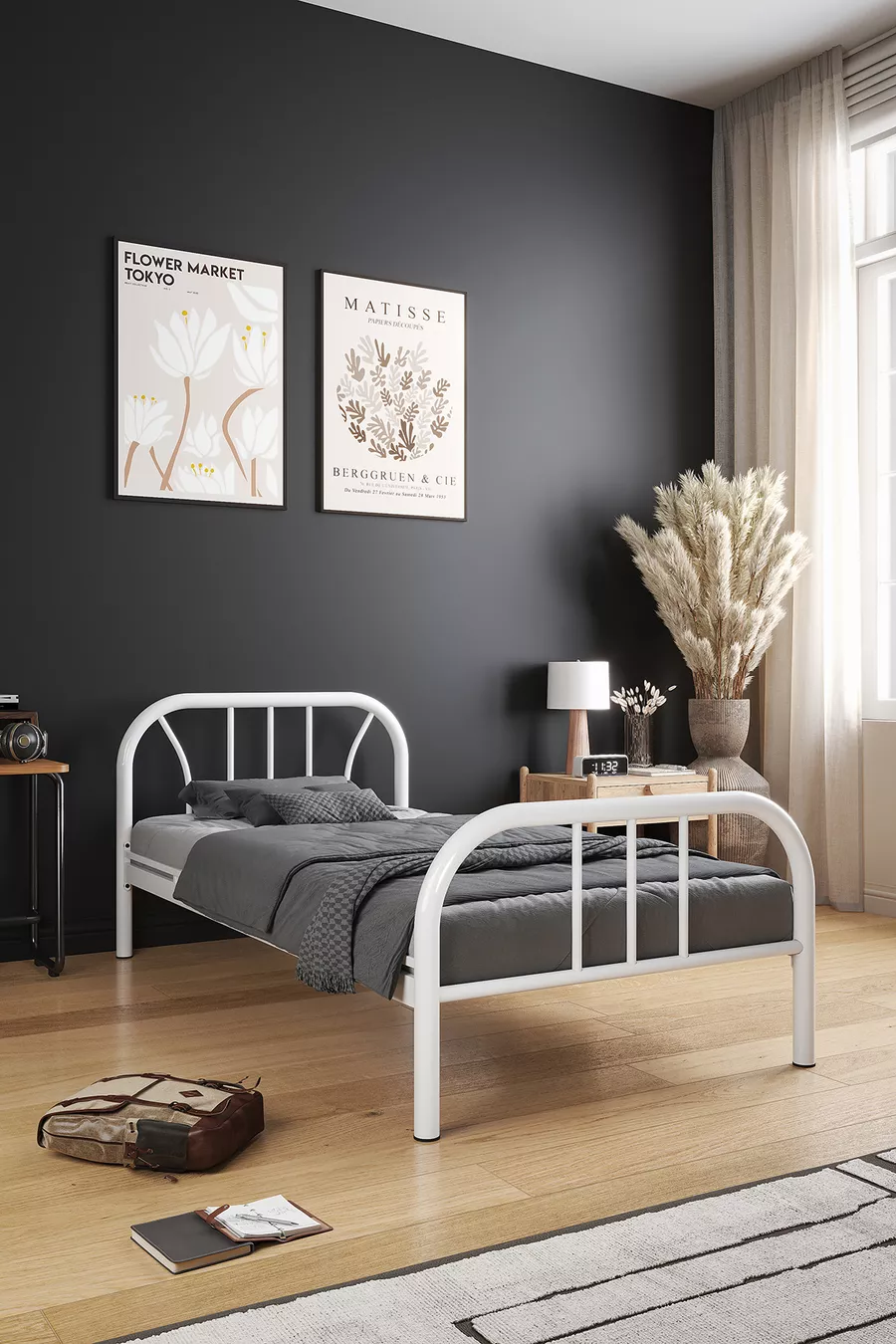 Lit en fer forgé Royal Metal blanc pour une personne
