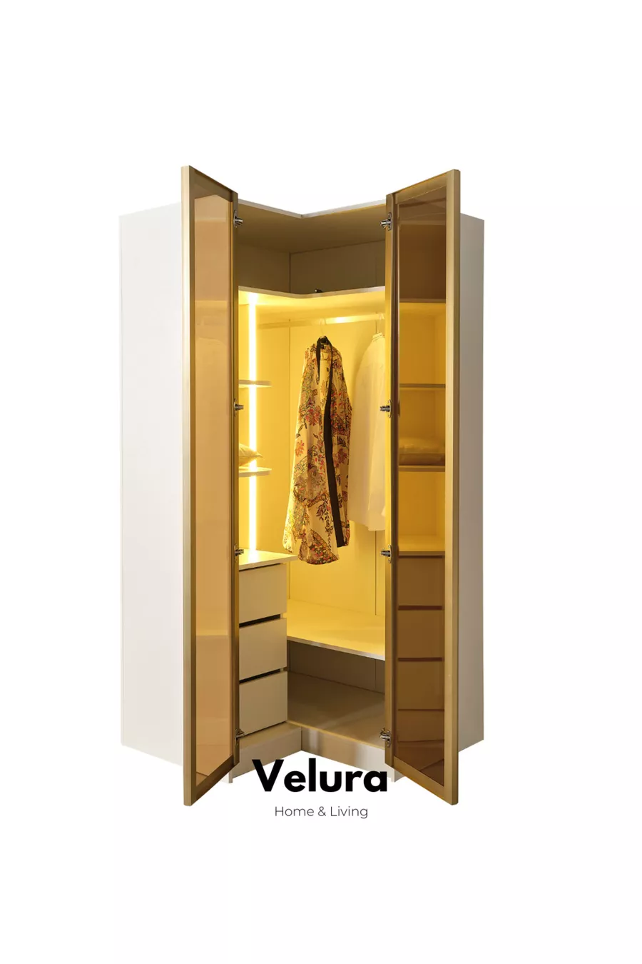 Chambre à coucher Bern avec lit et armoire