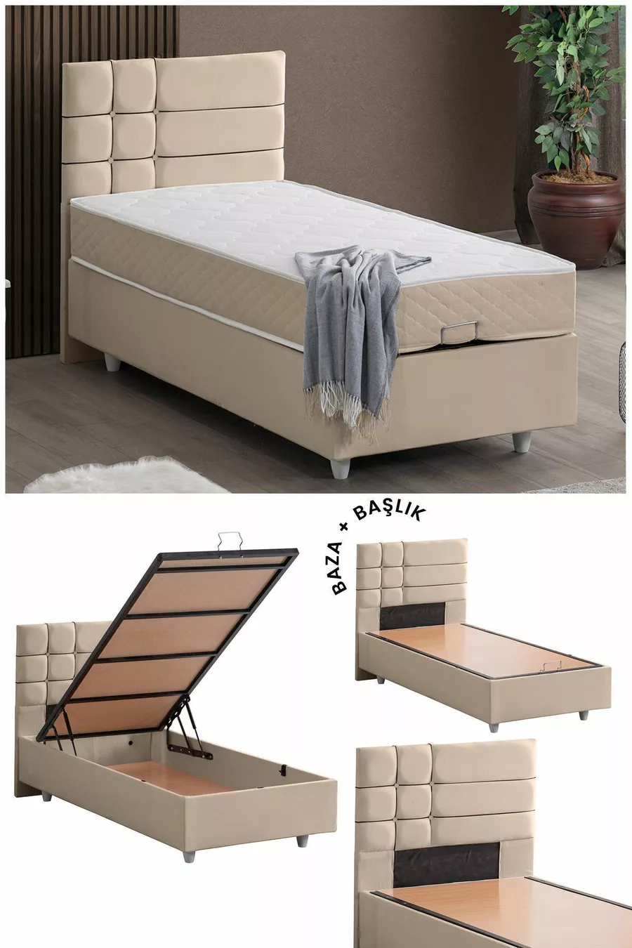 Ensemble double à Alma, ensemble tête de lit pour lit simple