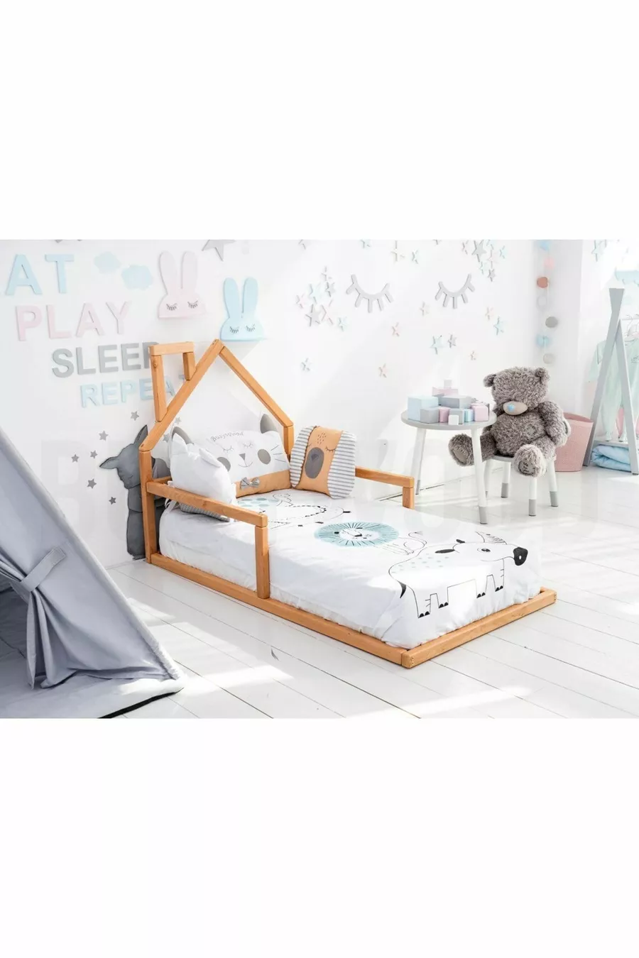 Lit Montessori en bois - Lit en bois massif - Lit pour enfants et bébés Montessori
