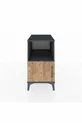 Table de chevet Kronos avec 2 étagères et 1 porte Anthracite-Épicéa