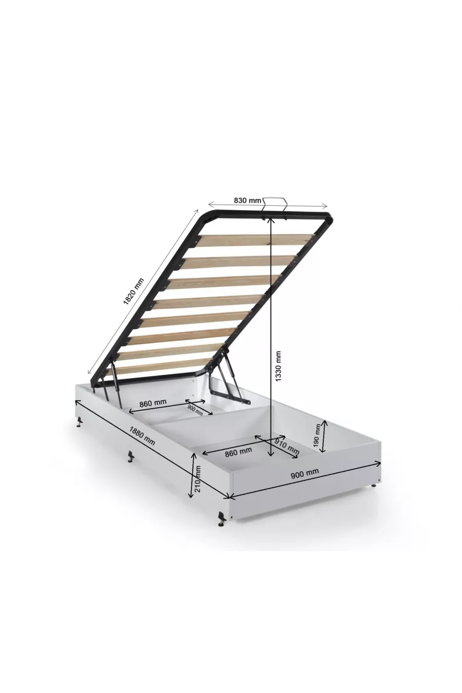 Portes de lit voiture avec base, Mustang à ouverture complète avec LED, télécommande et musique