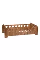 Lit Montessori en Noyer, MDF Noyer, Lit pour Enfant Sécurisé avec Détails en Bois