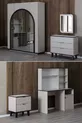 Ensemble de chambre pour jeunes Hira - Armoire 4 portes Hira, Bureau Bali, Commode, Table de chevet
