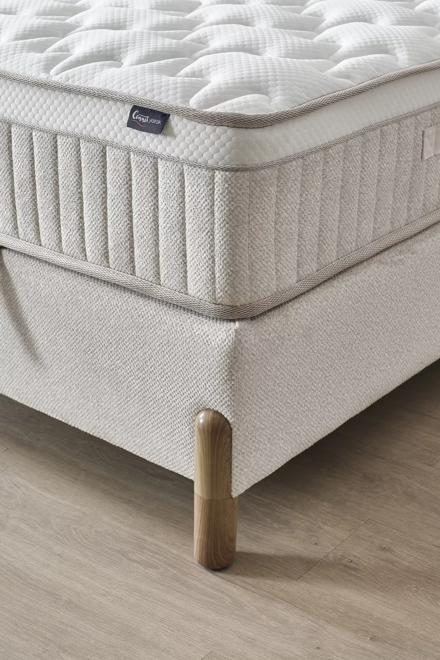 Ensemble de sommeil Bohem Prime pour une personne – Matelas à ressorts ensachés, lit coffre, tête de lit, ensemble 3 pièces