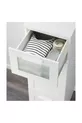 Brımnes, chiffonnier 4 tiroirs, cm, blanc-verre givré