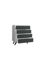 Commode Suvera 4 tiroirs Blanc-anthracite