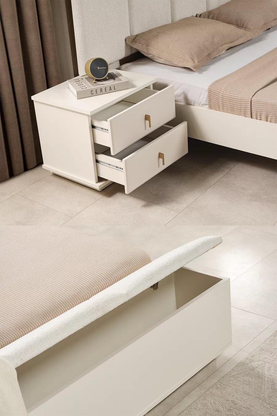 Ensemble de chambre à coucher moderne Masal Benchli à 6 portes