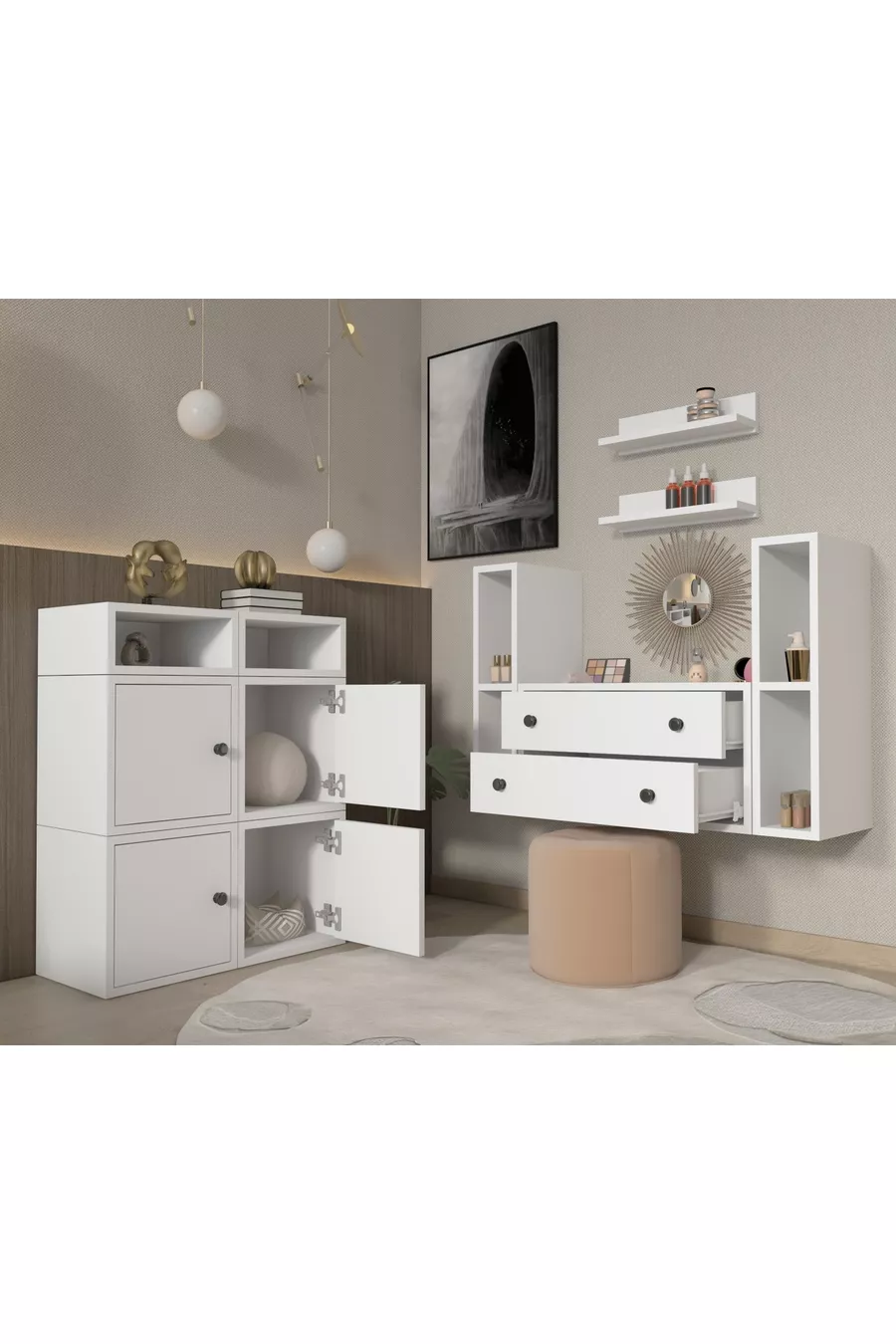 Ensemble de chambre à coucher modulable /