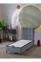Ezgi Lit Simple (Cadre + Tête de lit + Matelas) Set de 3 pièces (Gris)