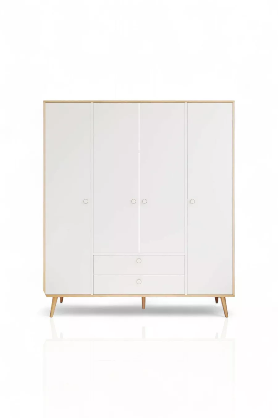 Armoire à tiroirs avec porte Tema 4 – Armoire à vêtements | Design scandinave, marron  cm
