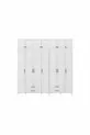 Armoire blanche complète en MDF avec 7 portes et penderie Gözde, montage gratuit