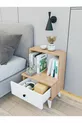 Table de chevet blanche brillante Marbella avec tiroirs et étagères pour chambre à coucher