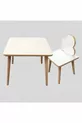 Ensemble Table et Chaise pour Enfant Nuage Blanc, Table d'Activité, Table de Travail, 1 Table, 1 Chaise