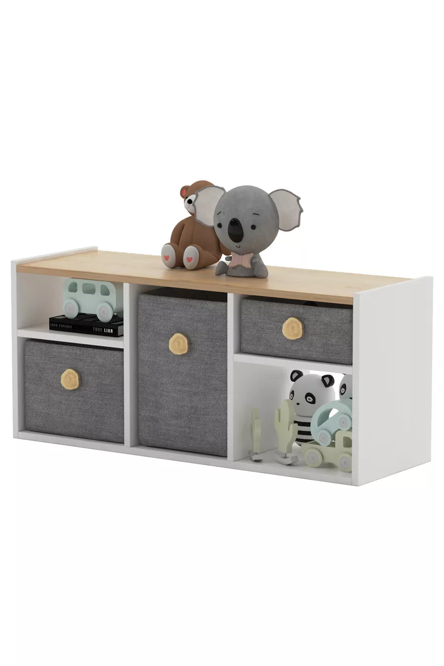 Armoire à jouets Bala Chêne blanc