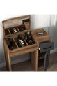 Coiffeuse avec miroir et armoire, couleur noyer et anthracite - Inci, disponible en 4 couleurs différentes