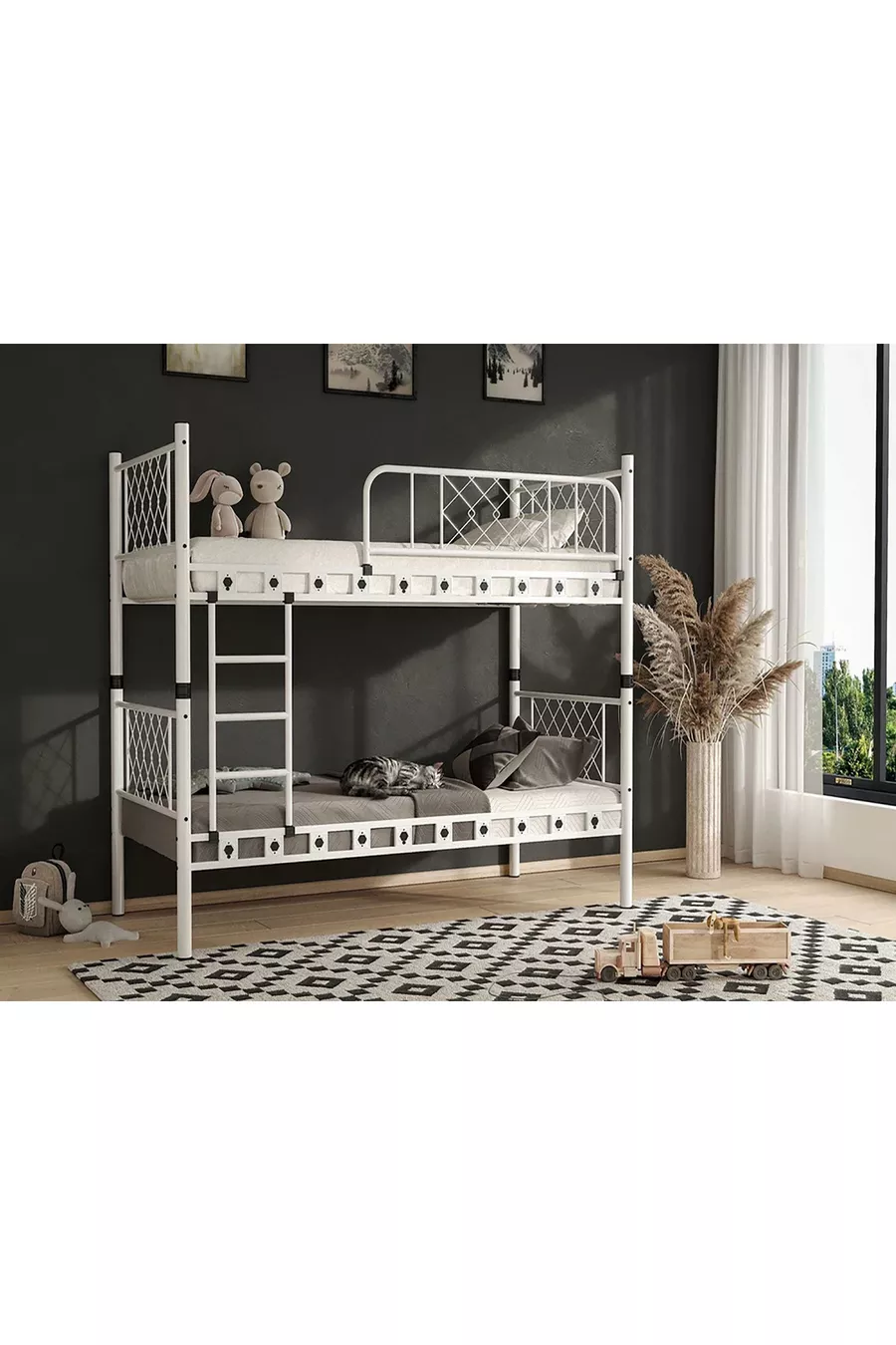 DZGN HOME MÉTIS CHAMBRE D'ENFANT LIT SUPERPOSÉ ET CADRE DE LIT EN MÉTAL - x CM