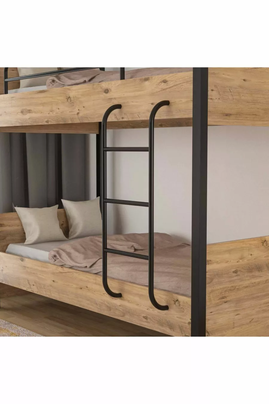 Lit Superposé Berlin à Pieds Métalliques pour Chambre d'Adolescent et Chambre d'Enfant