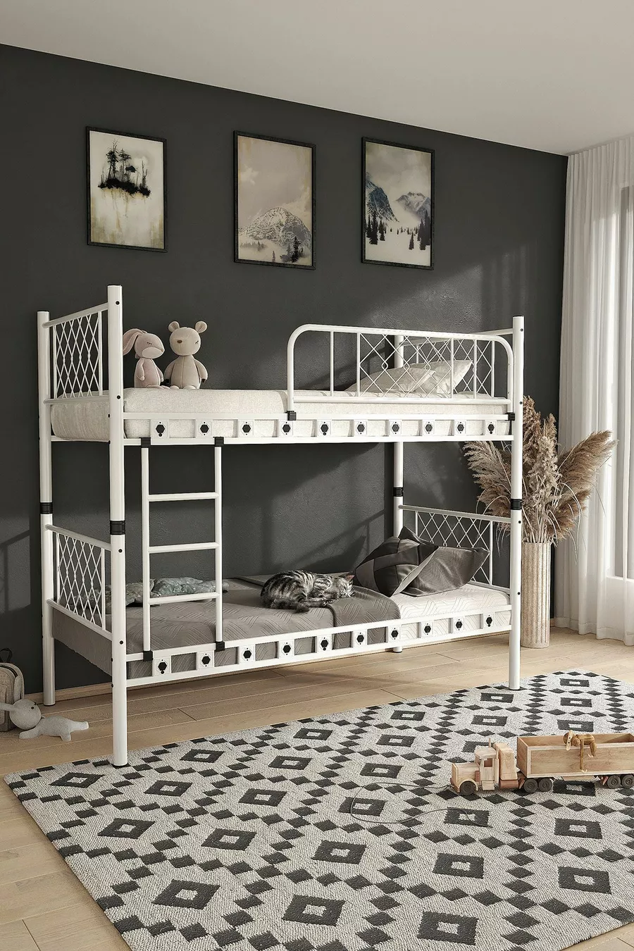 Chambre d'enfant Metis Lit superposé et cadre de lit en métal