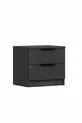 Table de chevet Kale Plus 2 tiroirs - Anthracite avec motif rayé en membrane