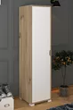 Placard de salle de bain et de vêtements à une porte Nisan  cm en noyer clair et blanc avec 5 étagères - Armoire