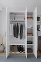 Armoire Niro 3 portes, avec tringle et étagères,  cm, blanc