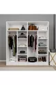 Armoire à vêtements Lucas 4 portes  étagères - Blanc mat