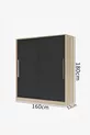 Armoire coulissante  Zambak avec étagères multiples, tiroirs et penderie, gris anthracite