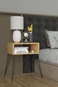 Table de chevet métallique sur pieds - Chêne