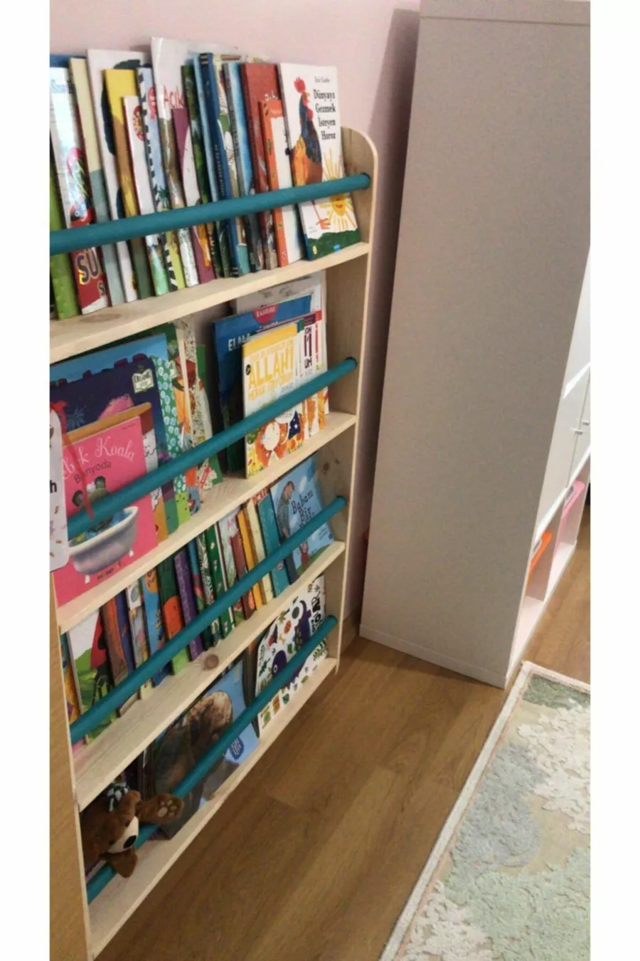 Bibliothèque Montessori Modèle Large à Lattes Rondes