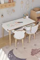 Table d'activité pour enfants avec papier à dessin en rouleau, 2 chaises et tiroir - Panda