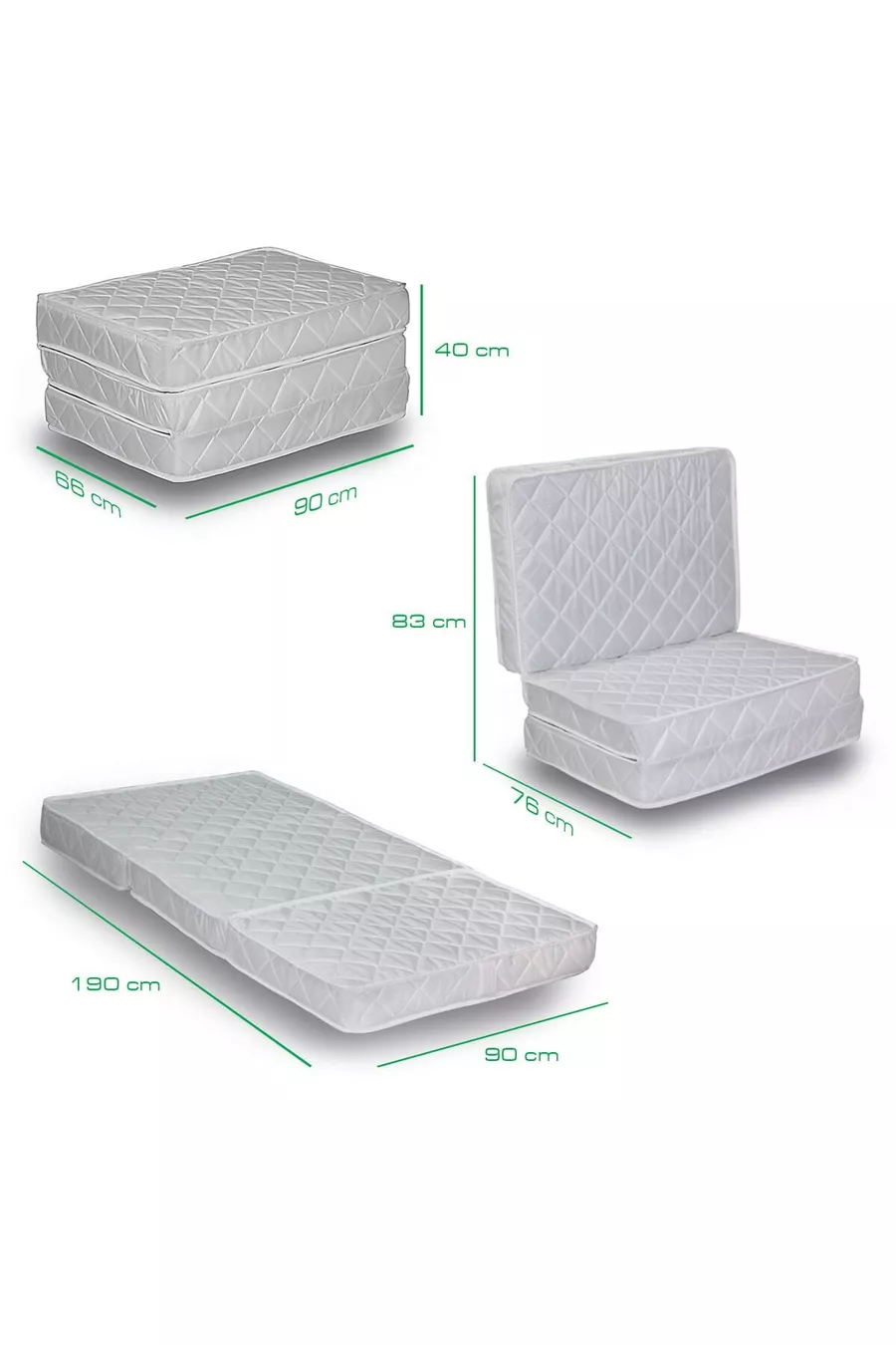 Bonjour Lit 3 Plis Lit à Ressorts Pliable Simple