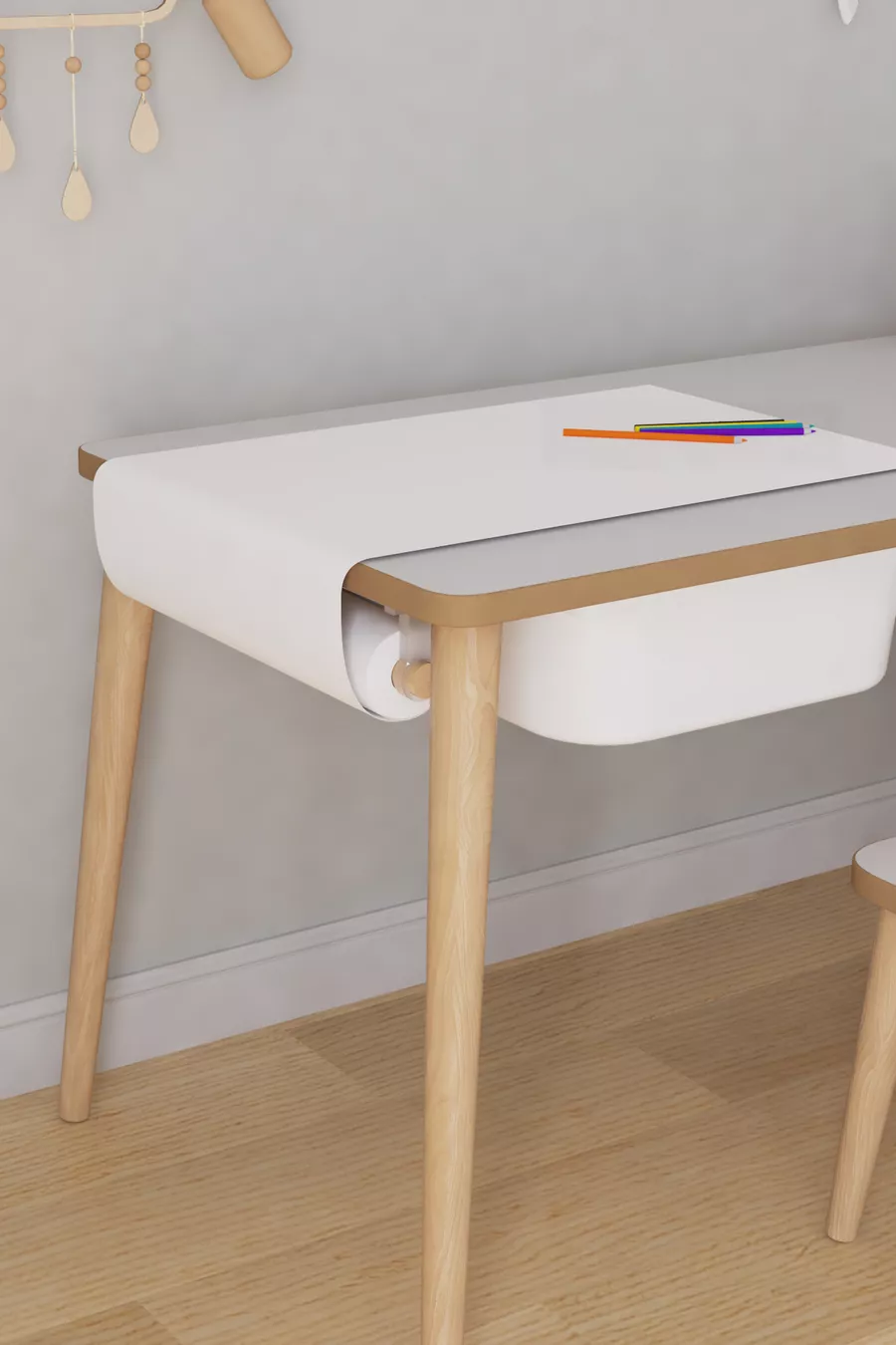 Set de Papier à Rouleau  mt. (Accessoires de Connexion Inclus) Compatible avec les Tables d'Activité et de Jeu