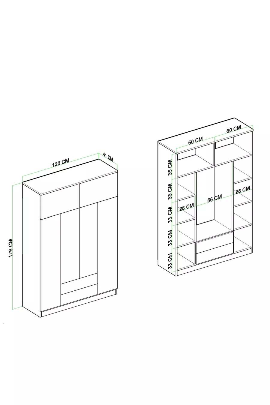 Thème 6 Couverture 2 Armoire à tiroirs Pin Atlantique Blanc
