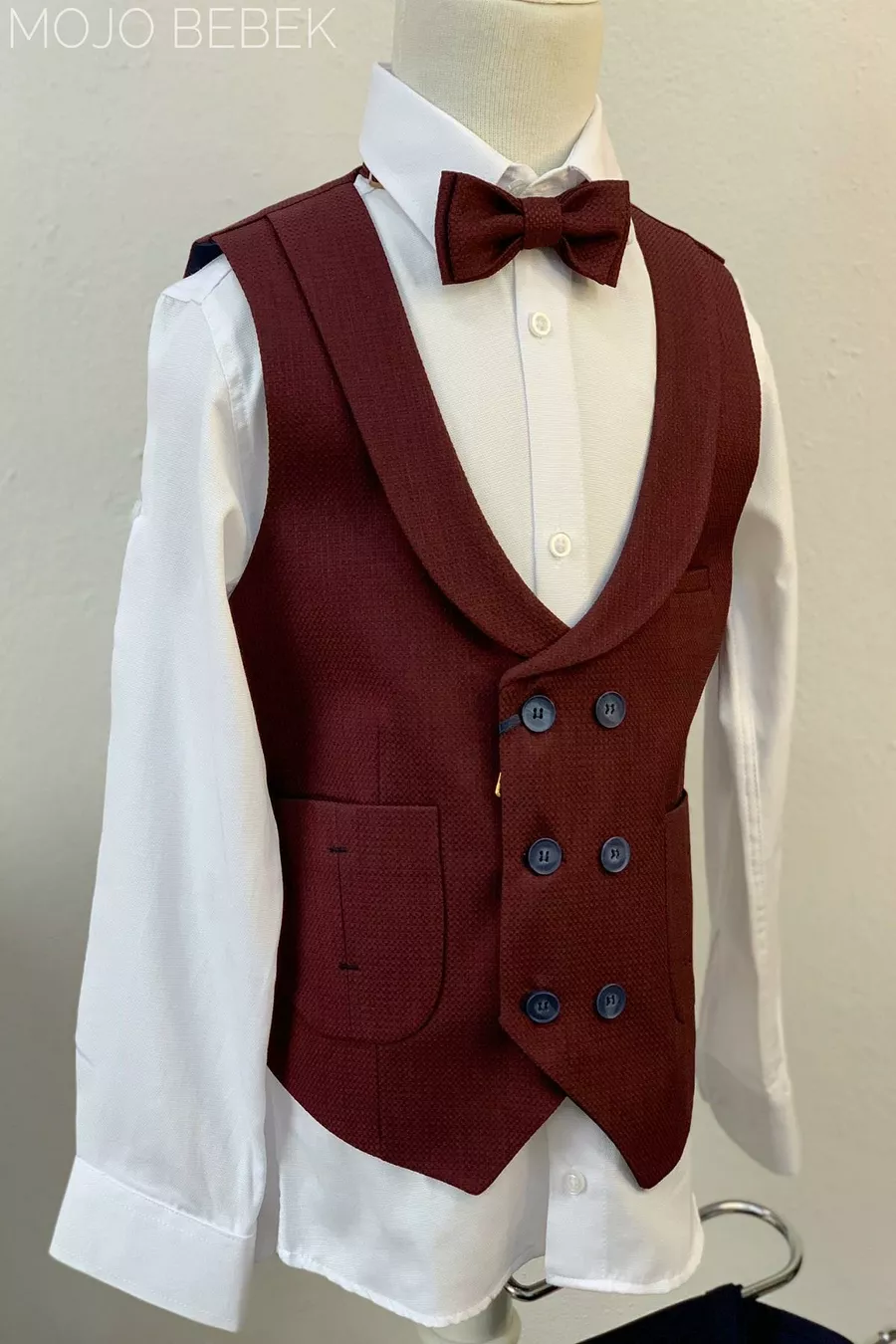 Ensemble de sport pour garçon Mojo avec gilet à poches  Bordeaux
