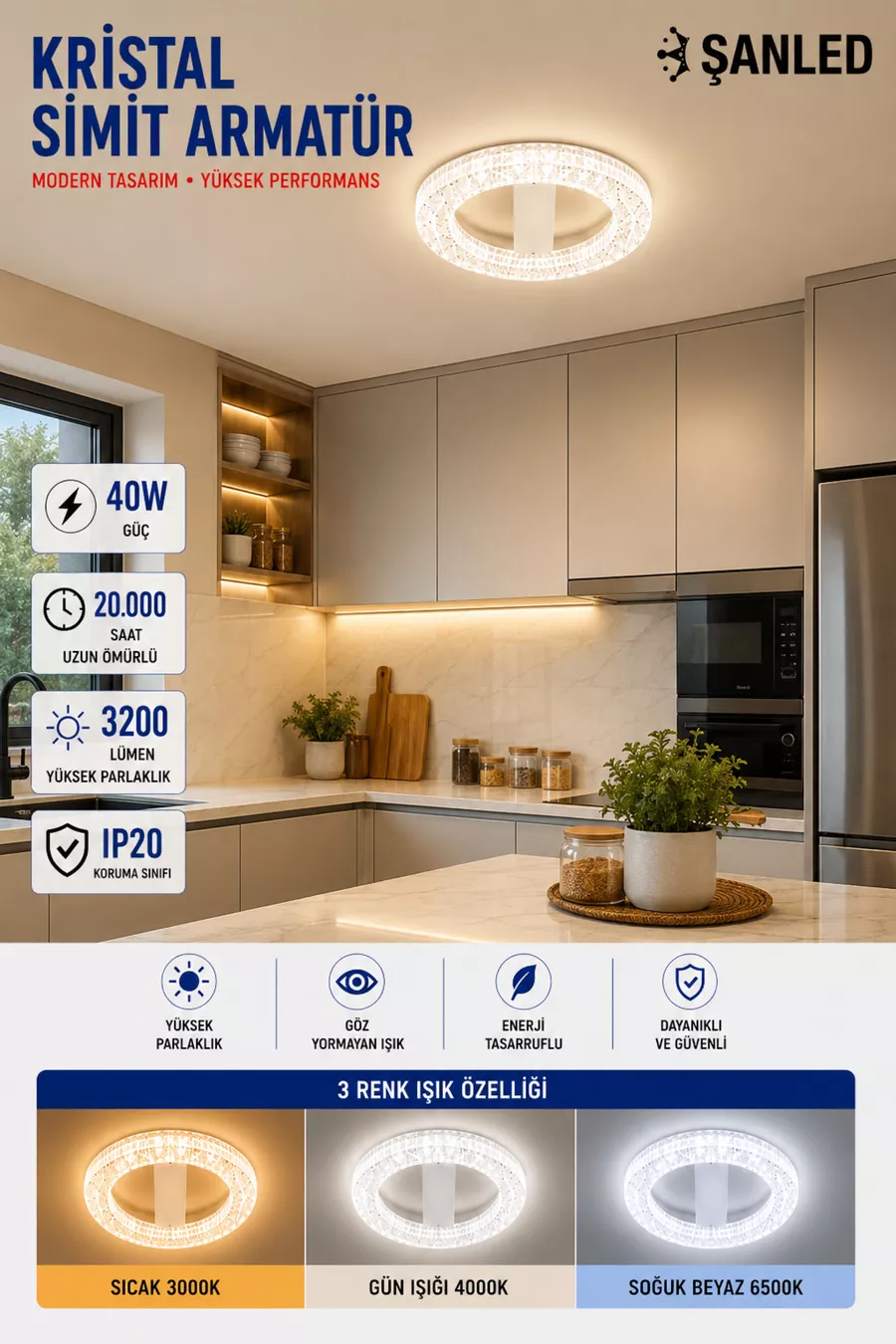 Modèle de W Simit KRISTAL Économique Ampoule LED Torche  Lumière Blanche - Disponible en  pièces