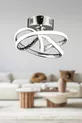Suspension LED plafonnier moderne en métal chromé modèle Vino Riserva pour salon, cuisine, séjour, chambre à coucher