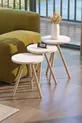 Table d'appoint gigogne ronde en bois à trois pieds, ensemble de 3 tables de présentation, table de service, table d'appoint latérale blanche