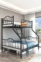 Lit superposé métallique pour 3 personnes avec 3 places pour parents  &  Noir